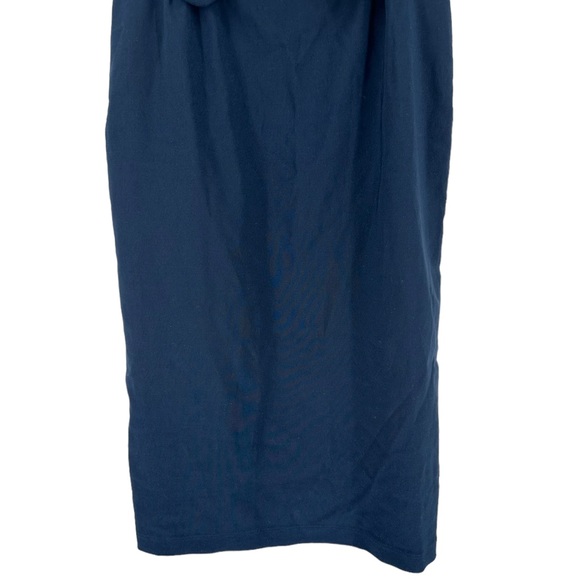 Tatyana Alina Pencil Dress in Navy Bow size Large Short Sleeve Fishnet Neckline - Picture 6 of 13